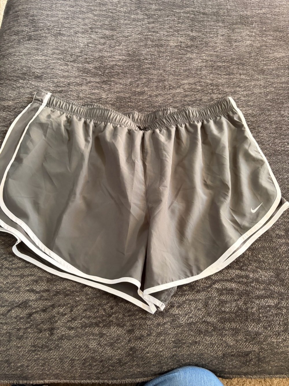 NWT Nike Women’s Gray Running Shorts with White Trim
3X